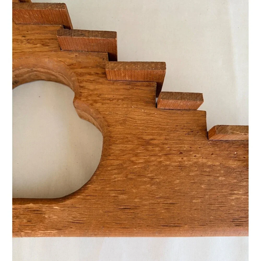 Vtg Wood Staircase Trinket Shelf  Heart Cutouts 80s 90s Country Decor